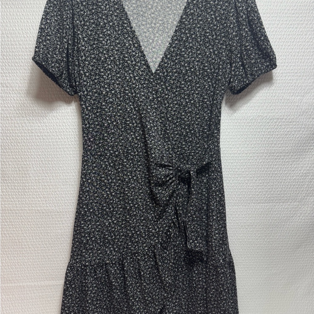 MICHAEL Michael Kors Black and White Patterned Midi Dress